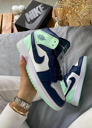 Женские кроссовки nike jordan 1 high мятные, идеальный выбор для модных образов найк джордан