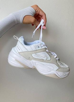 Женские кроссовки nike m2k tekno кроссы найк текно для женщин найки белые удобные кожаные повседневные 45