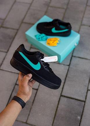 Женские кроссовки nike air force low черные кожаные для женщин повседневные стильные 37