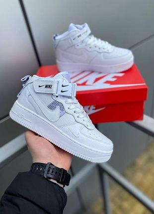 Кроссовки женские nike air force 1'07 lv8 белые кожаные для прогулок и активных дней найк 38