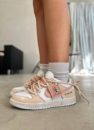 Женские кроссовки nike sb dunk low повседневные бежевые легкие удобные для женщин 41