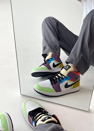 Чоловічі кросівки nike air jordan 1 high чорно-білі для чоловіків найк шкіряні джордани зручні легкі 41