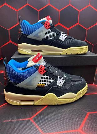 Кроссовки nike air jordan retro 4 для женщин черные кожаные с классическим дизайном 41
