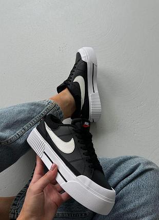 Женские кроссовки nike court legacy lift black с комфортной подошвой для прогулок найк 38