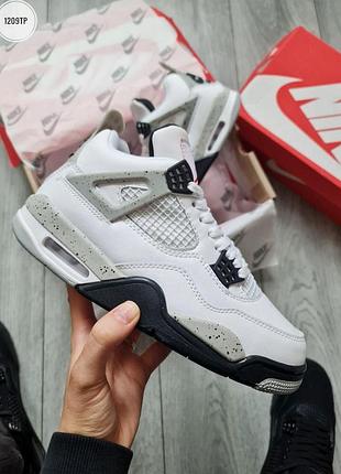 Чоловічі кросівки nike air jordan 4 retro білі фірмові та оригінальні кроси джордан 4 white
