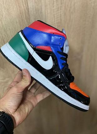 Кросівки nike air jordan 1 high для чоловіків шкіра найк зручні повсякденні чорно-білі 41