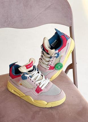Чоловічі кросівки nike air jordan retro 4 для чоловіків сірі шкіряні джордани повсякденні зручні