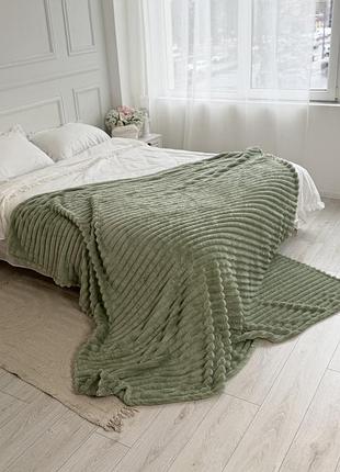 Плед dushka home шарпей смужка 4 см 21784 150х200 см зелений