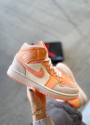 Жіночі кросівки nike jordan 1 high помаранчеві, стильний акцент на кожен крок найк джордан