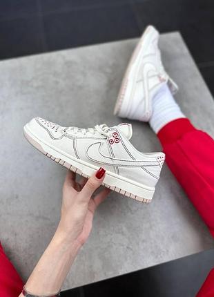 Жіночі кросівки nike sb dunk low кроси найки сб данк для жінок найк повсякденні стильні білі шкіряні