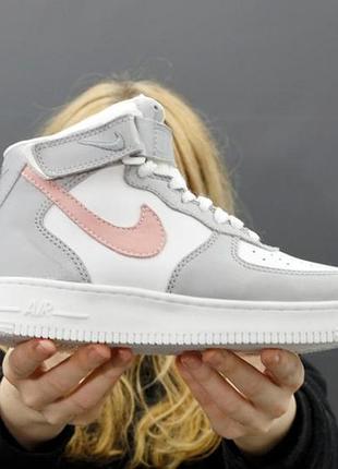 Женские зимние кроссовки nike high серые, теплые и стильные найк хай для холодной зимы женские кросы найк 40