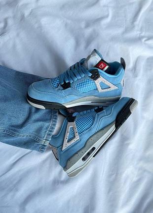 Чоловічі кросівки nike air jordan retro 4 блакитні, стильні та зручні кроси для чоловіків nike air jordan