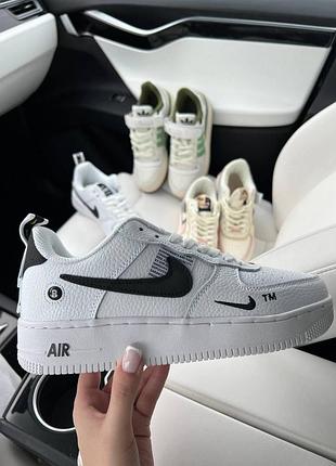 Модные женские кроссовки nike air force 1'07 lv8 белые кожаные для повседневной носки найк 45