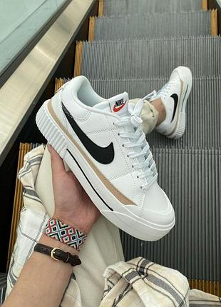 Кроссы nike court legacy белые для женщин найки кожа удобные повседневные женские кроссовки 37