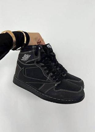 Кроссовки nike air jordan 1 high для мужчин удобные air jordan 1 high og ts travis scott - black phanto