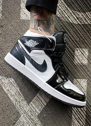 Женские кроссовки nike air jordan 1 high для женщин кожаные удобные черно-белые кроссы найк аир джордан 40