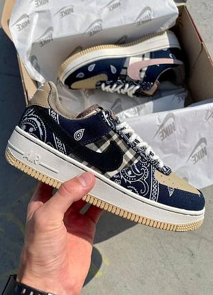 Кроссовки nike air force low x travis scott кожаные для женщин модные и комфортные найк аир форс 1 лоу 44