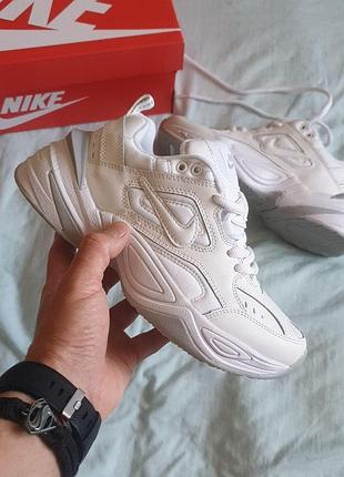Женские кроссовки nike m2k tekno кроссы найк текно для женщин белые кожаные удобные повседневные 41