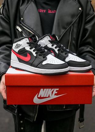 Nike air jordan 1 high черные и белые женские кожаные кроссовки, стильный выбор найк 37