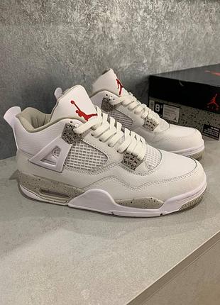 Чоловічі кросівки nike air jordan 4 retro white сучасні та зручні кроси джордан 4 білі