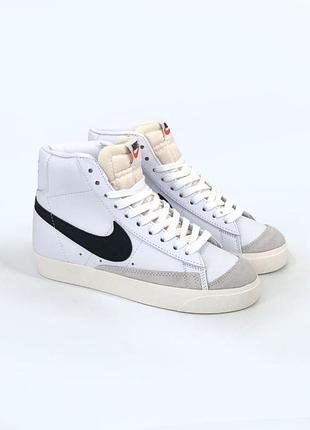 Кроссы nike blazer high белые для женщин удобные найки блейзер кожа повседневные женские 45