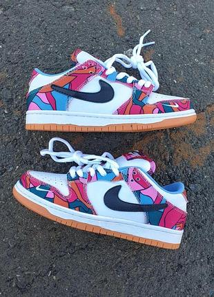 Женские кроссовки nike sb dunk low кроссы найки сб данк для женщин белые с розовым кожанные стильные найк повс 37