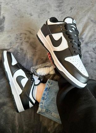 Женские кроссовки nike sb dunk low кроссы найк сб данк черно-белые кожаные для женщин повседневные удобные 44