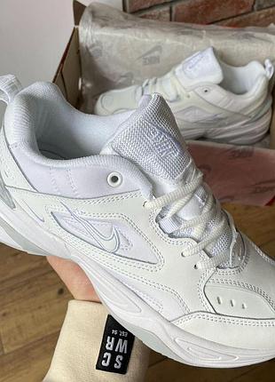 Женские кроссовки nike m2k tekno кроссы найк текно для женщин найки удобные повседневные белые кожаные 44