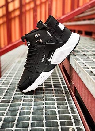 Мужские кроссы nike huarache x acronym зимние черные для зимы утепленные для холодной зимы 42