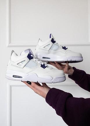 Женские кроссовки nike air jordan retro 4 белые легкие и практичные найк 41