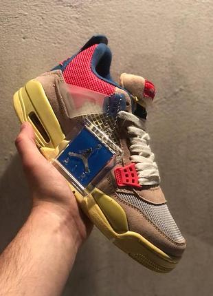 Кроссовки nike air jordan retro 4 для мужчин желтые удобные кожа найк повседневные 41