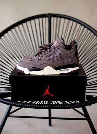 Мужские кроссовки nike air jordan retro 4 серые кожа найк удобные для мужчин повседневные 38
