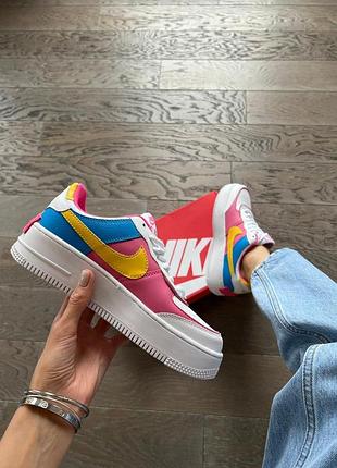 Женские кожаные кроссовки nike air force shadow повседневные стильные найк 40