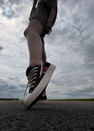 Кеди converse для жінок чорні стильні легкі тканинні зручні конверси 40