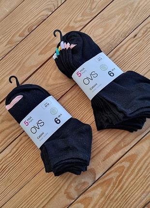 Женские низкие носки ovs, 5 пар, размер 39-41, цвет черный