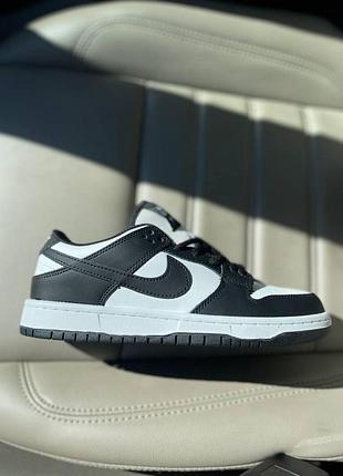 Кроссовки nike sb dunk low черно-белые кожаные для женщин удобные стильные повседневные 41