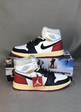 Кроссовки nike air jordan 1 high для мужчин удобные черно-белые кожа найк повседневные 38
