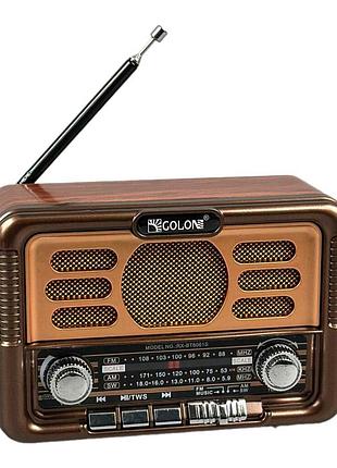 Радіоприймач golon rx-bt6061s, bluetooth, usb, sd, сонячна панель