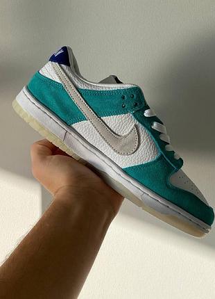 Женские кроссовки nike sb dunk low кроссы найки сб данк для женщин кожанные зеленые стильные найк повседневные 38