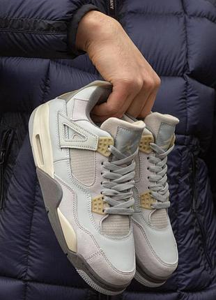 Мужские кроссовки nike air jordan retro 4 craft легендарные и трендовые джордан 4 белые 37