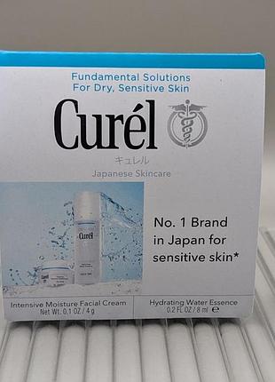 Японский уход для чувствительной кожи curél trial set | hydrating water essence 8 ml + intensive moisture facial cream 4 g