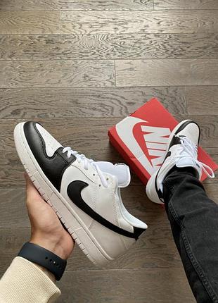 Кроссовки nike air jordan low для мужчин белые кожа повседневные найк удобные 44
