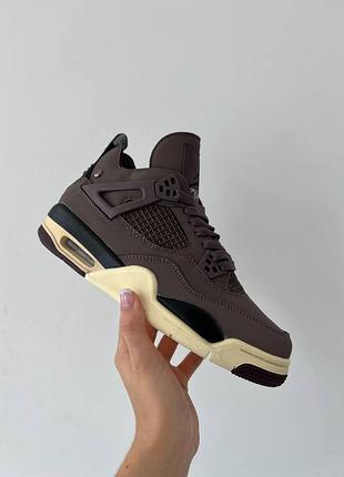 Мужские кроссовки nike air jordan retro 4 серые кожа найк удобные для мужчин повседневные