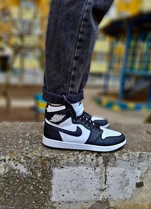 Nike air jordan 1 high черно-белые женские кожаные кроссовки, идеальные для активных девушек найк 43