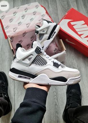 Мужские кроссовки nike air jordan 4 retro белые прочные и долговечные джордан 4 white 45