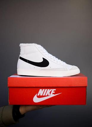 Жіночі зимові кросівки nike blazer mid 77 білі, теплі та стильні найк блейзер мід 77 для зими кроси найк 45