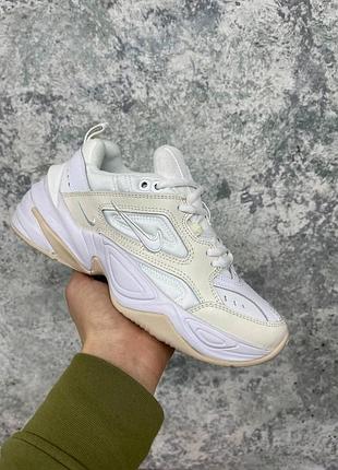 Женские кроссовки nike m2k tekno кроссы найк текно для женщин белые кожаные удобные найки повседневные 44
