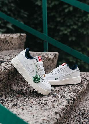 Жіночі nike air force 1 low білі шкіряні стильні повсякденні зручні кросівки найк