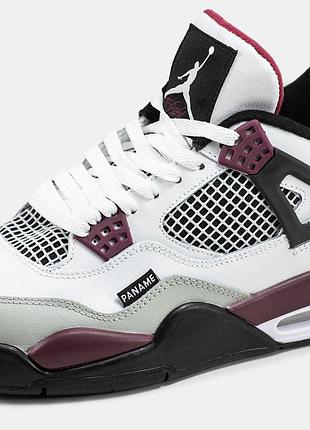 Мужские кроссовки nike air jordan retro 4 белые джорданы для мужчин удобные кожаные 44