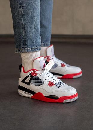 Nike air jordan 4 зимние мужские кроссовки, серые кожаные на меху для зимы найк аир джордан 4 42